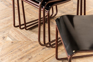 Vintage Dark Burgundy Bakelite Stacking Chairs