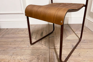 Burgundy Stacking Chair with Plywood Seat & Back