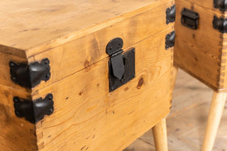 Pair of Upcycled Pine Travelling Chests