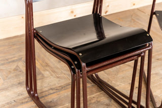 Vintage Dark Burgundy Bakelite Stacking Chairs