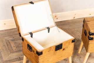 Pair of Upcycled Pine Travelling Chests