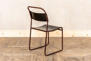 Vintage Dark Burgundy Bakelite Stacking Chairs