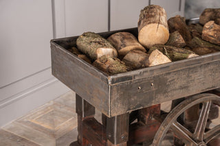 Industrial Log Cart Shop Display Unit