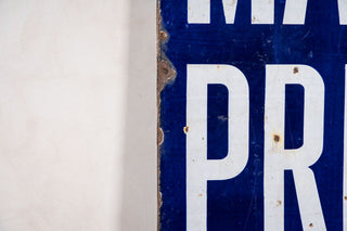 Vintage Enamel Mason's Printing Sign