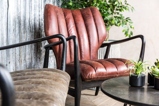retro style red leather chair