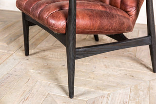 ribbed leather amchair