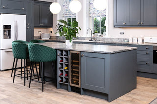 rich soft green velvet bar stool