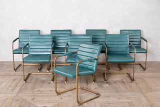 Set of 8 Rio Real Leather Dining Chairs