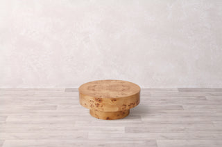 Casa Burl Wood Veneer Round Coffee Table