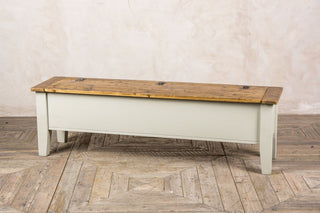 rustic pine bench with storage