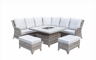 Charlecote Outdoor Corner Dining Set with Lift Table - Grey