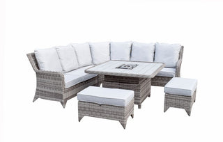 Charlecote Outdoor Corner Dining Set with Lift Table - Grey