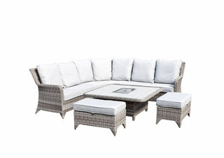 Charlecote Outdoor Corner Dining Set with Lift Table - Grey