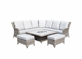 Charlecote Outdoor Corner Dining Set with Lift Table - Grey