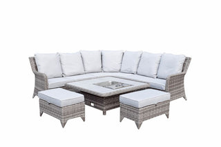 Charlecote Outdoor Corner Dining Set with Lift Table - Grey