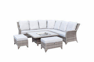 Charlecote Outdoor Corner Dining Set with Lift Table - Grey