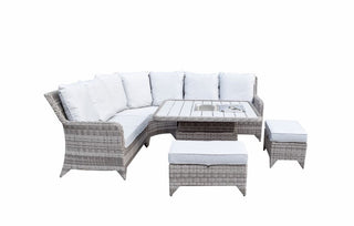 Charlecote Outdoor Corner Dining Set with Lift Table - Grey