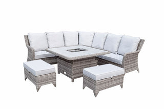 Charlecote Outdoor Corner Dining Set with Lift Table - Grey