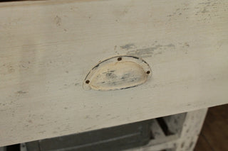 serving table with inlaid cheeseboard