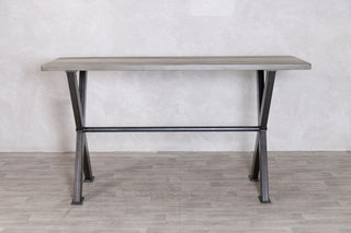 pine-top-x-frame-bar-table