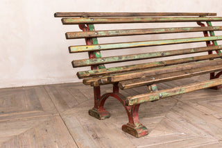 slatted railway bench