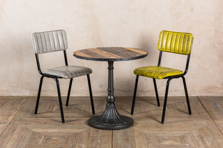 small bistro table with metal base