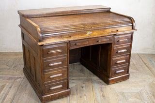 solid oak roll top desk