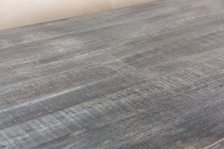 solid oak top table distressed finish