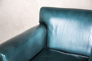 square armchair in blue