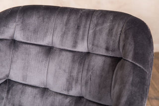 square back grey velvet dining chair