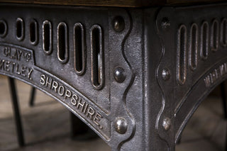 square cast iron dining table