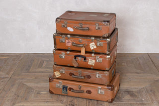 stack of vintage suitcases