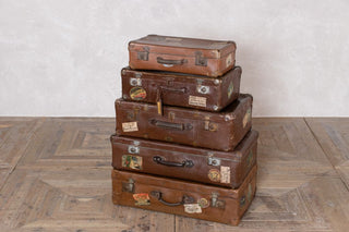 stack of vintage suitcases