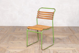 vintage-green-slatted-stacking-chair