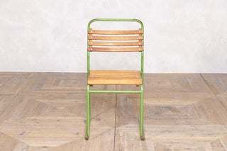 vintage-green-slatted-stacking-chair-front