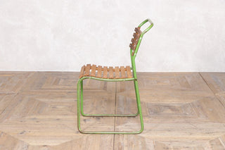 vintage-green-slatted-stacking-chair-side