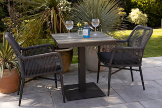 Milan Square Pedestal Table and 2 Chairs Set