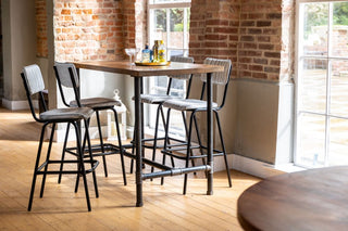 Steamer Tall Pipework Bar Table (Poseur)