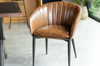 brown-faux-leather-chair