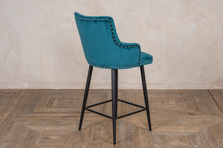 Pair of Louis Velvet Breakfast Bar Stool