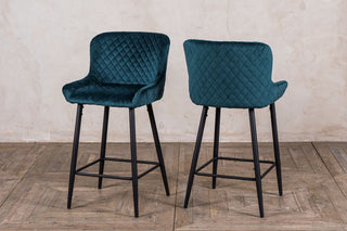 Pair of Bronte Velvet Bar Stools