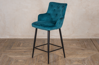 Pair of Louis Velvet Breakfast Bar Stool