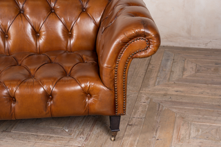 traditional leather tan sofa