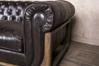 tufted scroll arm sofa