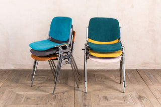 upholstered retro vintage stacking chair