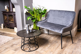 Cool Grey velvet bench