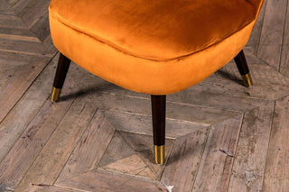 velvet burnt orange chair