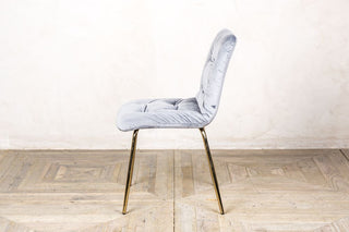 velvet restaurant chair in cool grey