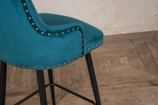 Pair of Louis Velvet Breakfast Bar Stool