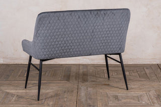 velvet Grey upholstered bench